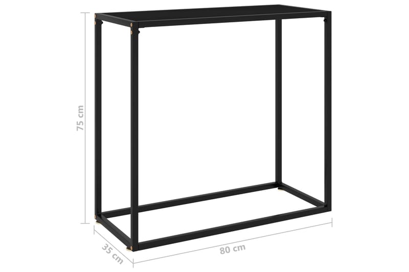 Konsollbord svart 80x35x75 cm herdet glass - Svart - Møbler - Bord - Avlastningsbord - Konsollbord