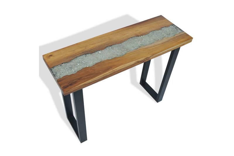 Konsollbord teak 100x35x75 cm - Glass/Teak/Svart - Gangbord - Konsollbord