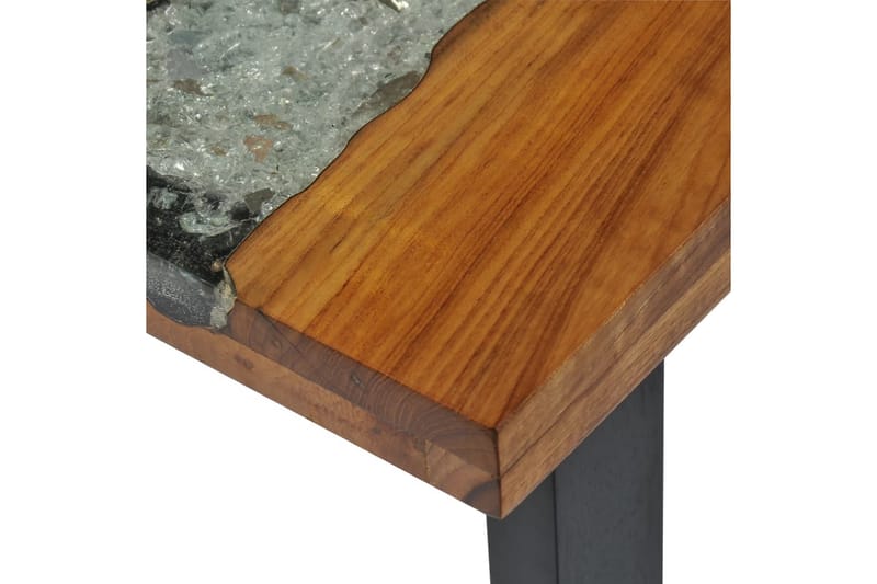 Konsollbord teak 100x35x75 cm - Glass/Teak/Svart - Møbler - Bord - Avlastningsbord - Konsollbord