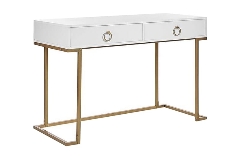 Konsollbord/Skrivebord Hvit/Gull WESTPORT - Hvit - Møbler - Bord - Avlastningsbord - Konsollbord