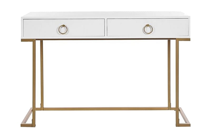 Konsollbord/Skrivebord Hvit/Gull WESTPORT, Hvit