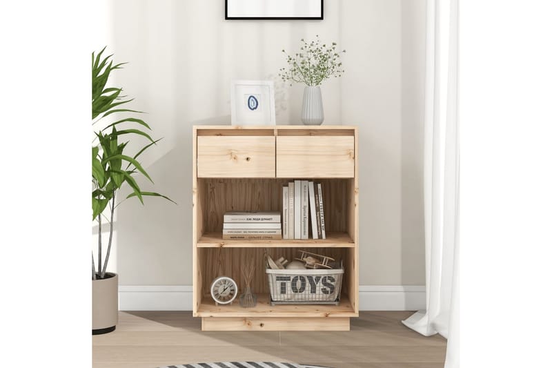 Konsollskap 60x34x75 cm heltre furu - Brun - Møbler - Bord - Avlastningsbord - Konsollbord