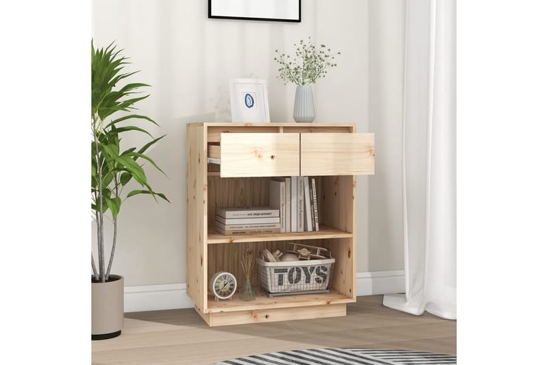 Konsollskap 60x34x75 cm heltre furu - Brun - Møbler - Bord - Avlastningsbord - Konsollbord