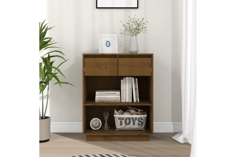 Konsollskap honningbrun 60x34x75 cm heltre furu - Brun - Møbler - Bord - Avlastningsbord - Konsollbord
