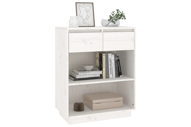 Konsollskap hvit 60x34x75 cm heltre furu - Hvit - Møbler - Bord - Avlastningsbord - Konsollbord