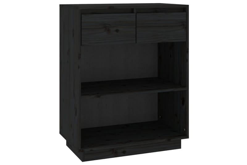Konsollskap svart 60x34x75 cm heltre furu - Svart - Møbler - Bord - Avlastningsbord - Konsollbord