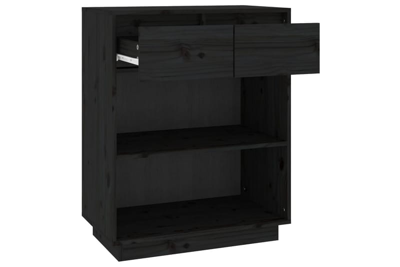 Konsollskap svart 60x34x75 cm heltre furu - Svart - Møbler - Bord - Avlastningsbord - Konsollbord