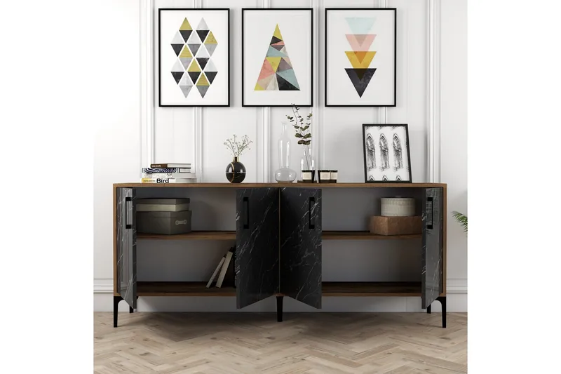 Levents Avlastningsbord 180 cm - Valnøtt / Svart - Møbler - Bord - Avlastningsbord - Konsollbord