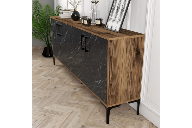 Levents Avlastningsbord 180 cm - Valnøtt / Svart - Møbler - Bord - Avlastningsbord - Konsollbord