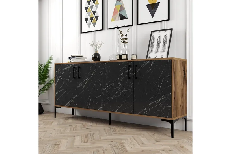 Levents Avlastningsbord 180 cm - Valnøtt / Svart - Møbler - Bord - Avlastningsbord - Konsollbord