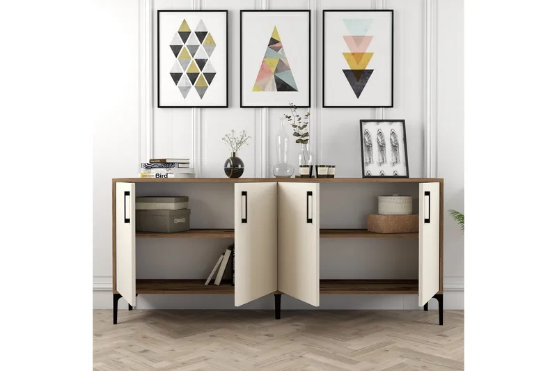 Levents Avlastningsbord 180 cm - Valnøtt/KremHvit - Møbler - Bord - Avlastningsbord - Konsollbord