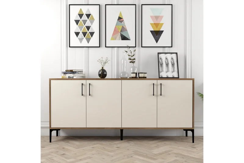 Levents Avlastningsbord 180 cm - Valnøtt/KremHvit - Møbler - Bord - Avlastningsbord - Konsollbord