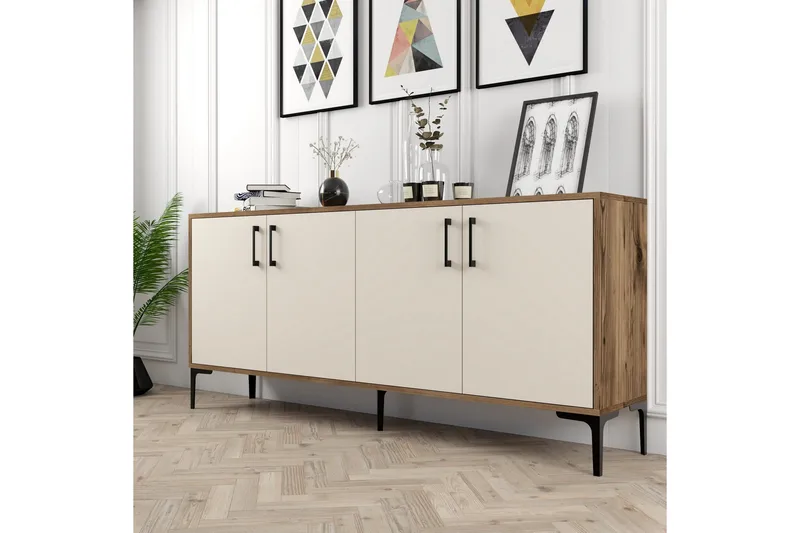 Levents Avlastningsbord 180 cm - Valnøtt/KremHvit - Møbler - Bord - Avlastningsbord - Konsollbord