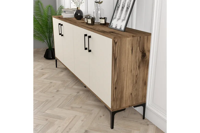 Levents Avlastningsbord 180 cm - Valnøtt/KremHvit - Møbler - Bord - Avlastningsbord - Konsollbord