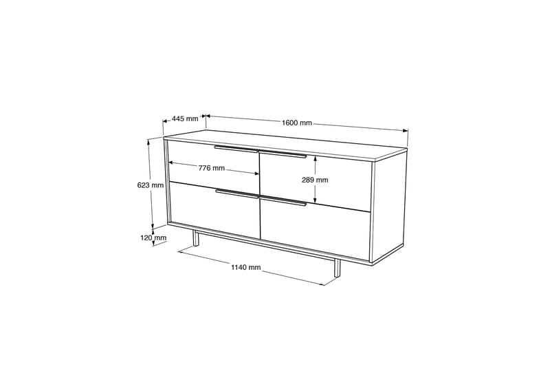 Liyakat Konsollbord 160 cm - Valnøtt - Møbler - Bord - Avlastningsbord - Konsollbord