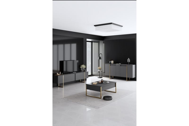 Luxe Konsollbord 160 cm - Grå/Gull - Oppbevaring - Oppbevaringsmøbler - Sideboard & skjenker