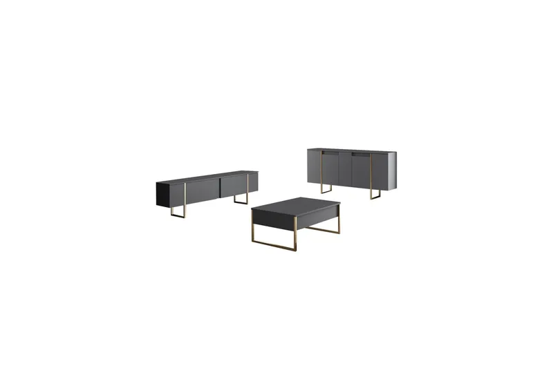 Luxe Konsollbord 160 cm - Grå/Gull - Oppbevaring - Oppbevaringsmøbler - Sideboard & skjenker