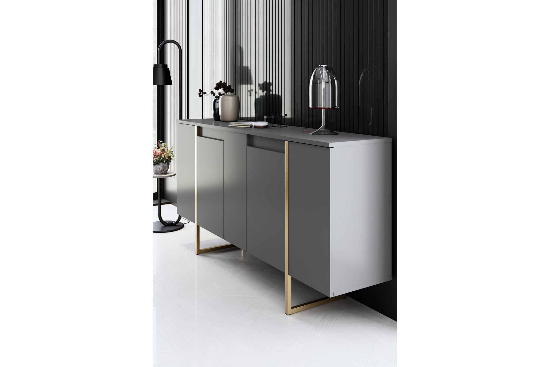 Luxe Konsollbord 160 cm - Grå/Gull - Møbler - Bord - Avlastningsbord - Konsollbord