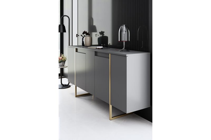 Luxe Konsollbord 160 cm - Grå/Gull - Oppbevaring - Oppbevaringsmøbler - Sideboard & skjenker