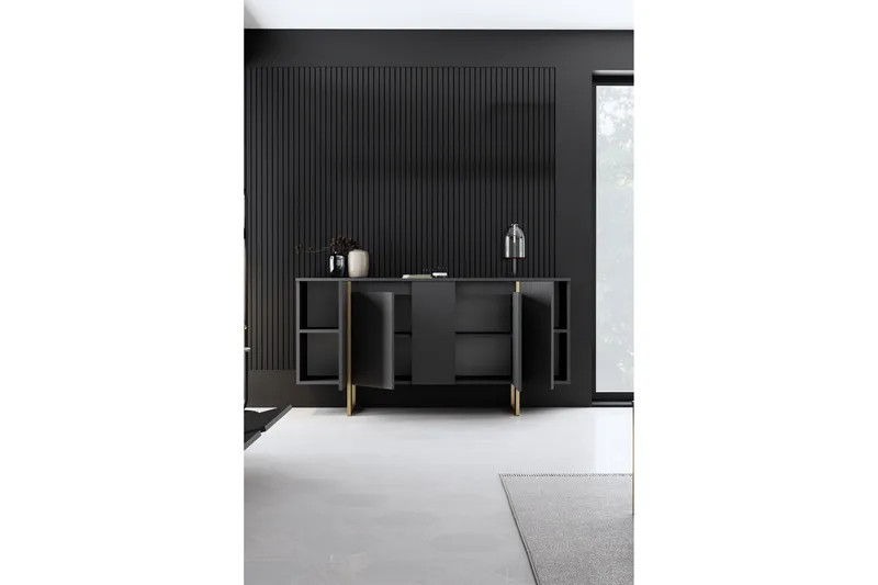 Luxe Konsollbord 160 cm - Grå/Gull - Oppbevaring - Oppbevaringsmøbler - Sideboard & skjenker