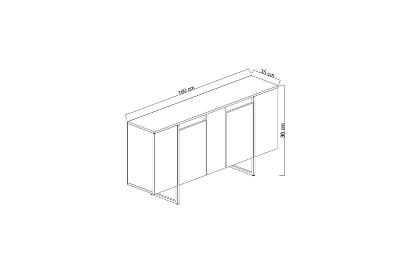 Luxe Konsollbord 160 cm - Grå/Gull - Oppbevaring - Oppbevaringsmøbler - Sideboard & skjenker