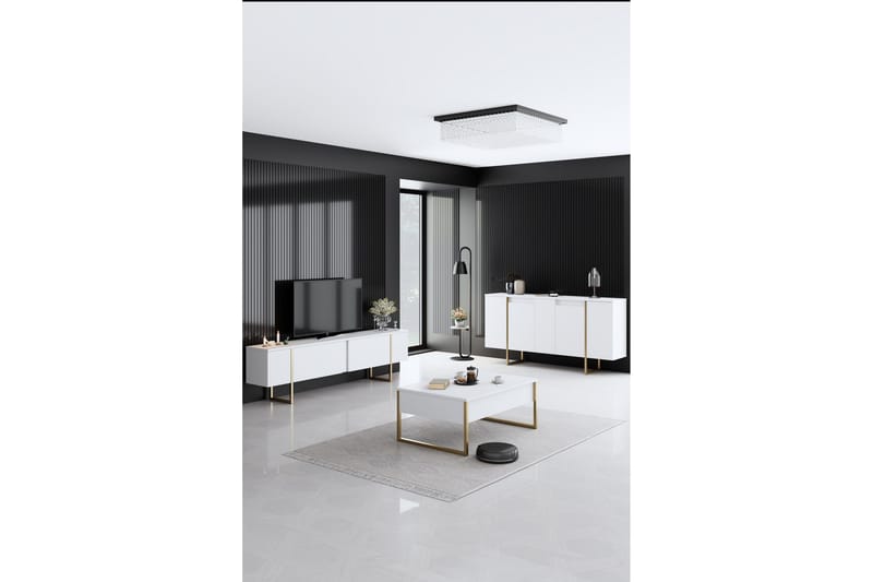 Luxe Konsollbord 160 cm - Vit/Guld - Oppbevaring - Oppbevaringsmøbler - Sideboard & skjenker