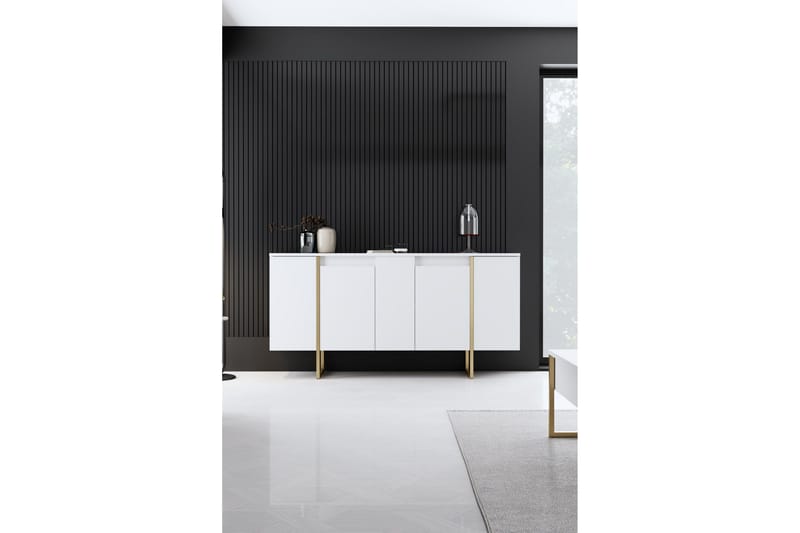 Luxe Konsollbord 160 cm - Vit/Guld - Oppbevaring - Oppbevaringsmøbler - Sideboard & skjenker
