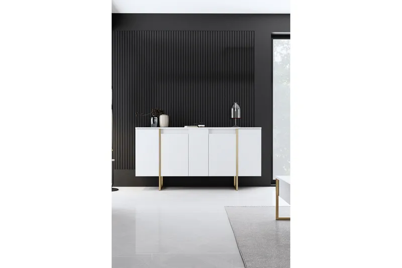 Luxe Konsollbord 160 cm - Vit/Guld - Oppbevaring - Oppbevaringsmøbler - Sideboard & skjenker
