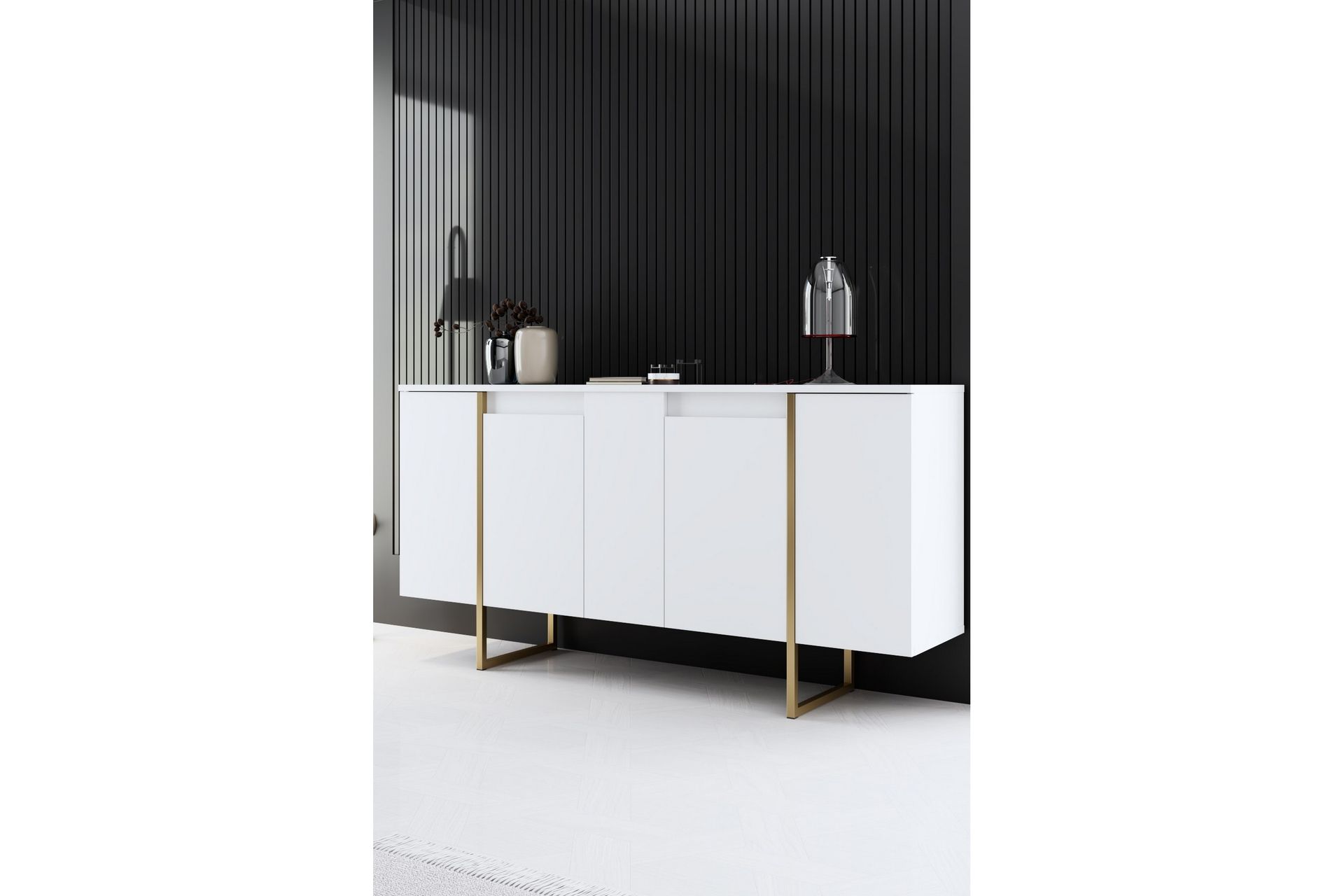 Luxe Konsollbord 160 cm - Vit/Guld - Møbler - Bord - Avlastningsbord - Konsollbord