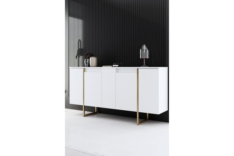 Luxe Konsollbord 160 cm - Vit/Guld - Møbler - Bord - Avlastningsbord - Konsollbord