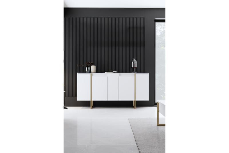 Luxe Konsollbord 160 cm - Vit/Guld - Møbler - Bord - Avlastningsbord - Konsollbord