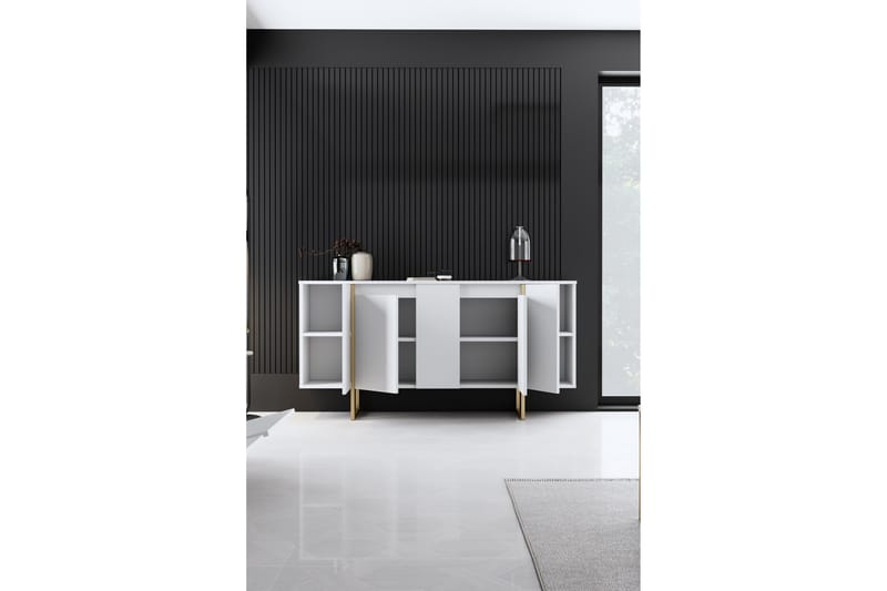 Luxe Konsollbord 160 cm - Vit/Guld - Møbler - Bord - Avlastningsbord - Konsollbord