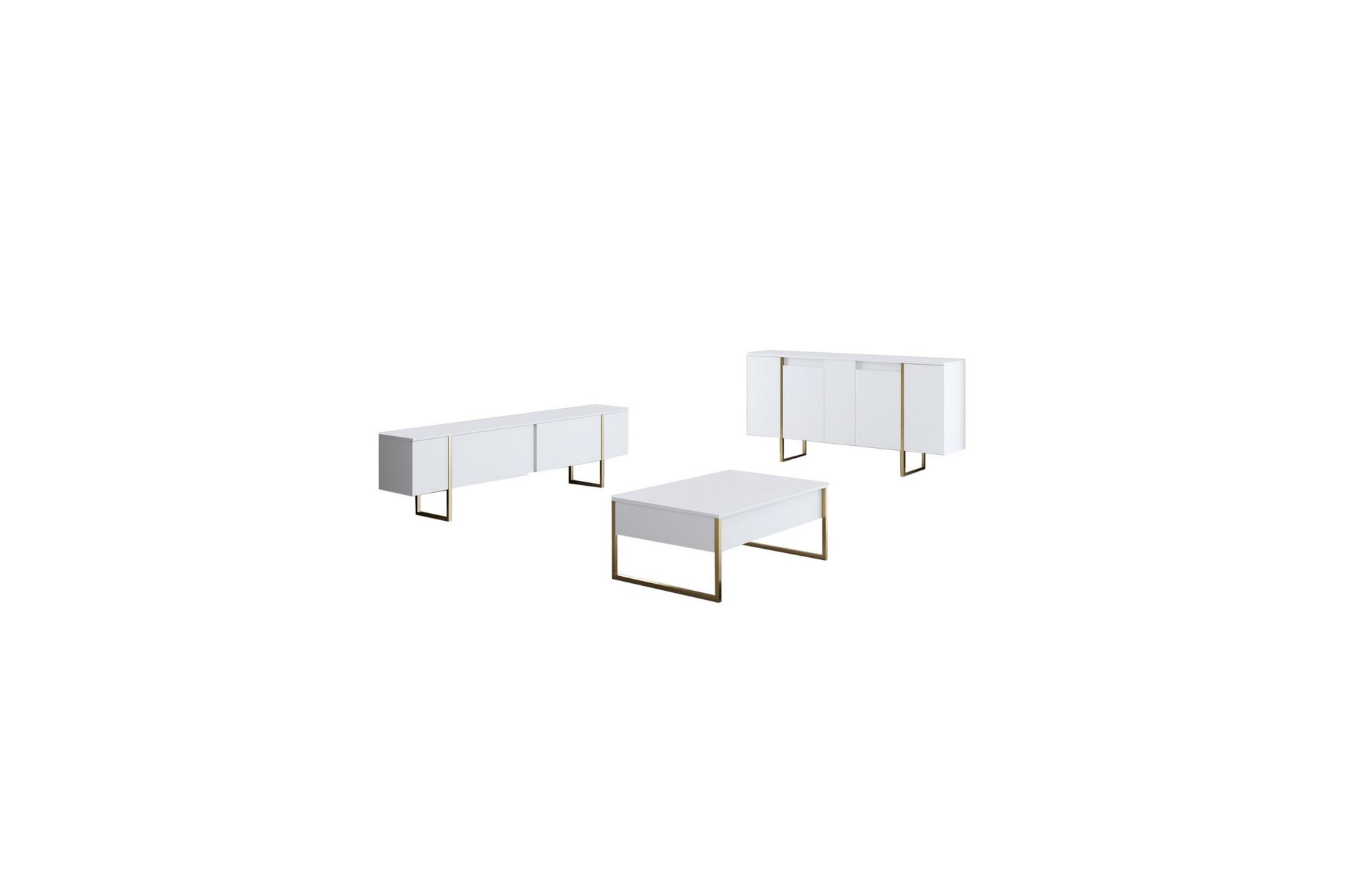 Luxe Konsollbord 160 cm - Vit/Guld - Møbler - Bord - Avlastningsbord - Konsollbord