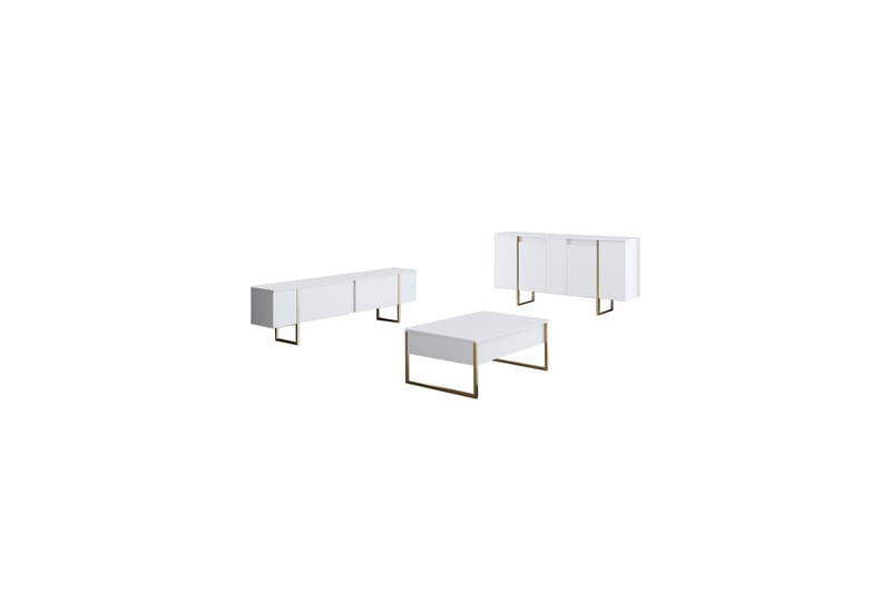 Luxe Konsollbord 160 cm - Vit/Guld - Møbler - Bord - Avlastningsbord - Konsollbord