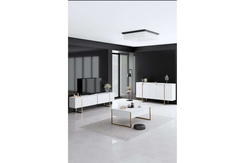 Luxe Konsollbord 160 cm - Vit/Guld - Møbler - Bord - Avlastningsbord - Konsollbord