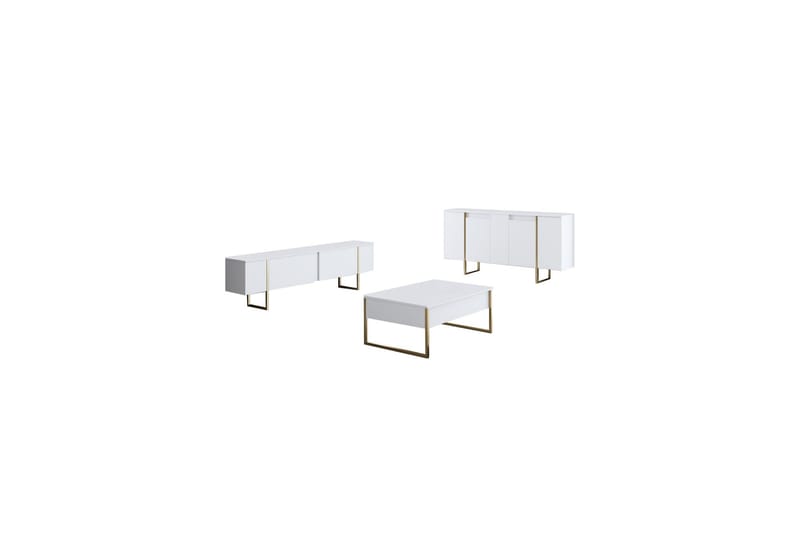 Luxe Konsollbord 160 cm - Vit/Guld - Oppbevaring - Oppbevaringsmøbler - Sideboard & skjenker