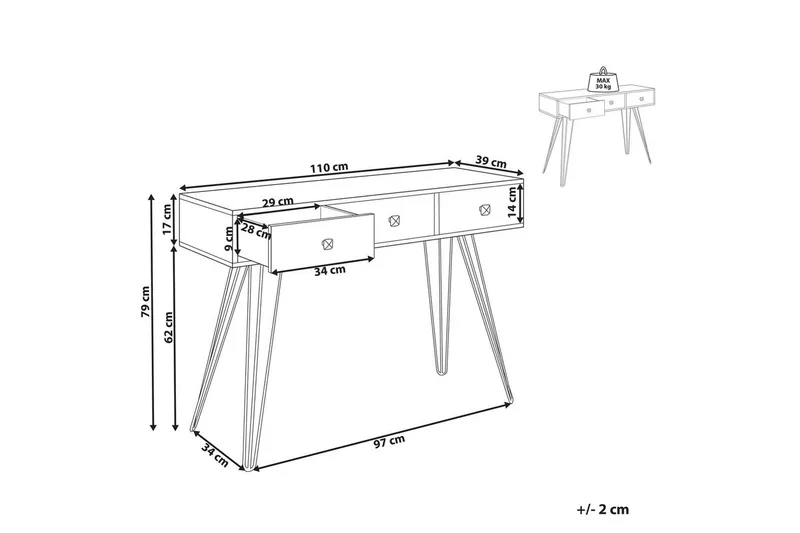 Konsollbord Malsala - Møbler - Bord - Avlastningsbord - Gangbord
