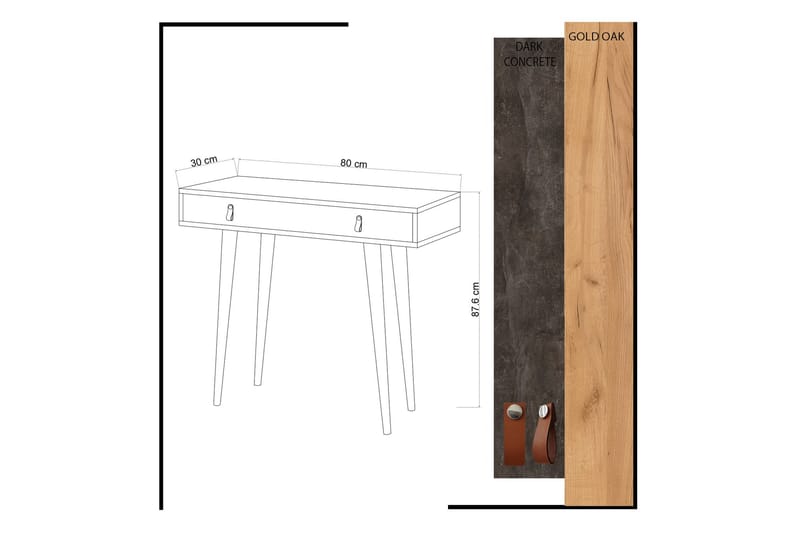 Mod Design Avlastningsbord Lærbeslag - Møbler - Bord - Avlastningsbord - Konsollbord
