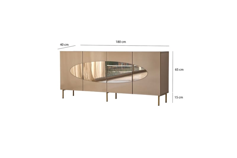 Narain Konsollbord 180 cm - Bronse/Gull - Oppbevaring - Oppbevaringsmøbler - Sideboard & skjenker