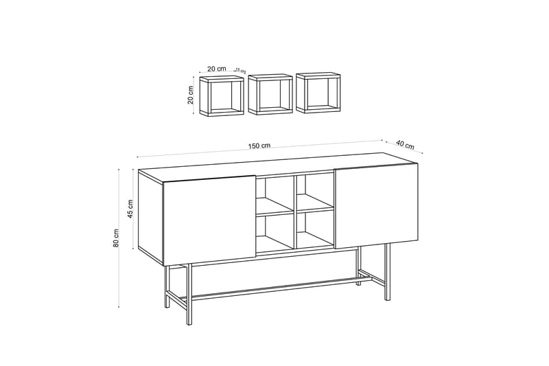Newlina Konsoll Sidebord 150 cm - Møbler - Bord - Avlastningsbord - Konsollbord