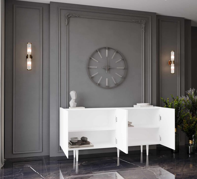 Konsollbord Nordure Capella (140 x 60 x 40 cm) Hvit - Hvit - Møbler - Bord - Avlastningsbord - Gangbord