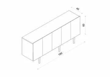 Konsollbord Nordure Capella (180 x 60 x 40 cm) Svart - Svart - Møbler - Bord - Avlastningsbord - Gangbord