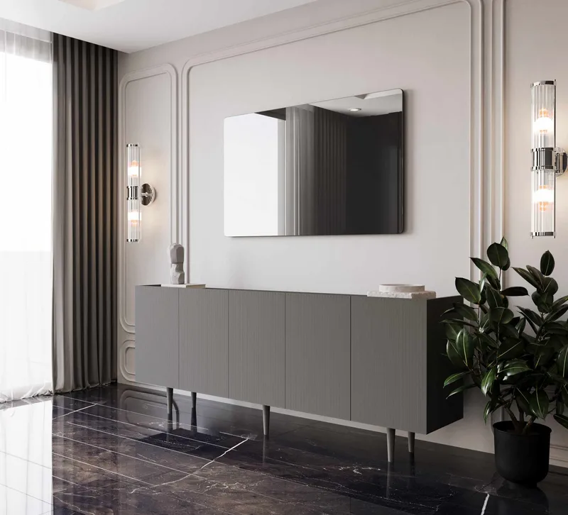 Konsollbord Nordure Capella (200 x 60 x 40 cm) Grå - Grå - Møbler - Bord - Avlastningsbord - Gangbord