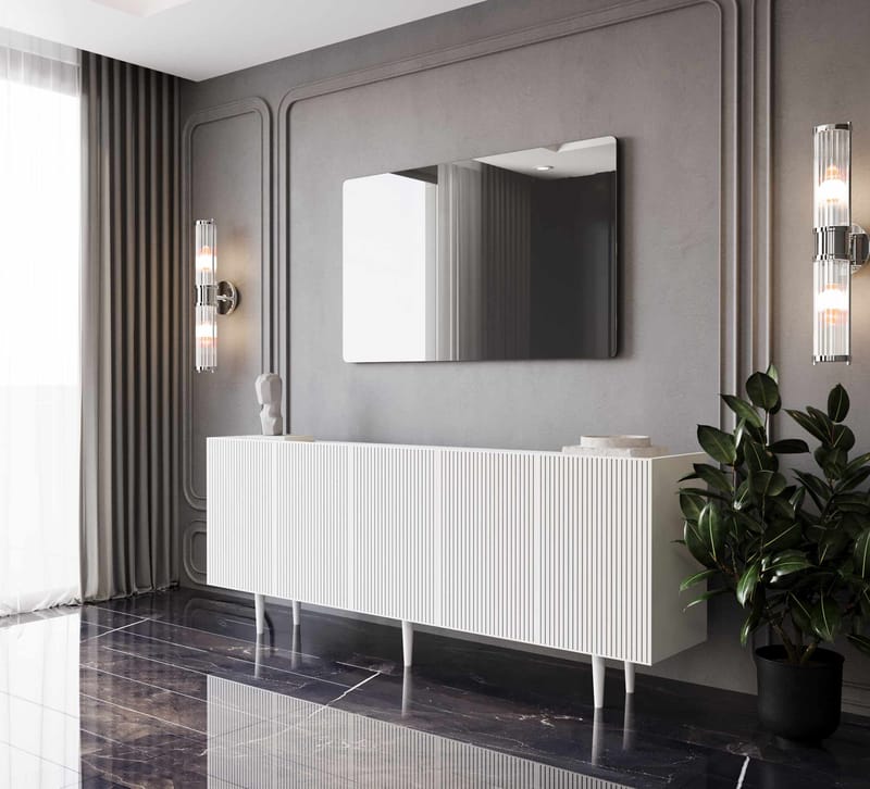 Konsollbord Nordure Capella (200 x 60 x 40 cm) Hvit - Hvit - Møbler - Bord - Avlastningsbord - Gangbord
