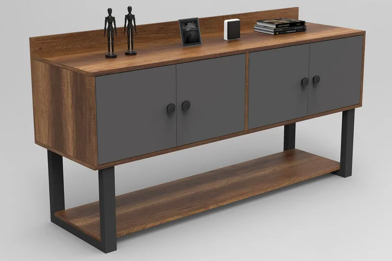 Numandro Avlastningsbord 180 cm - Teak / Antrasitt - Møbler - Bord - Avlastningsbord - Konsollbord