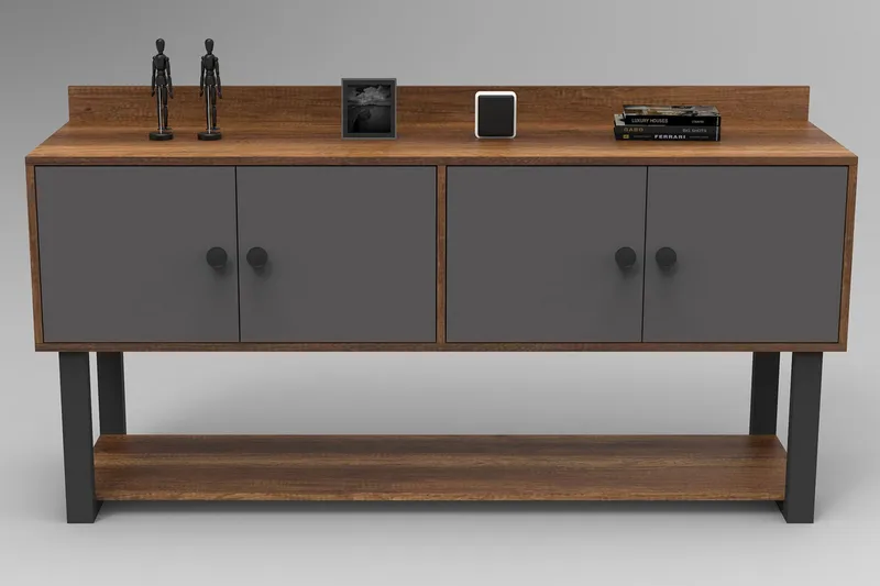 Numandro Avlastningsbord 180 cm - Teak / Antrasitt - Møbler - Bord - Avlastningsbord - Konsollbord