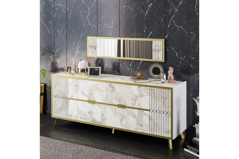 Ocotla Sidebord 180 cm, Hvit