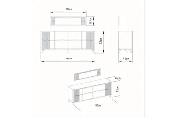 Ocotla Sidebord 180 cm - Hvit - Møbler - Bord - Avlastningsbord - Konsollbord