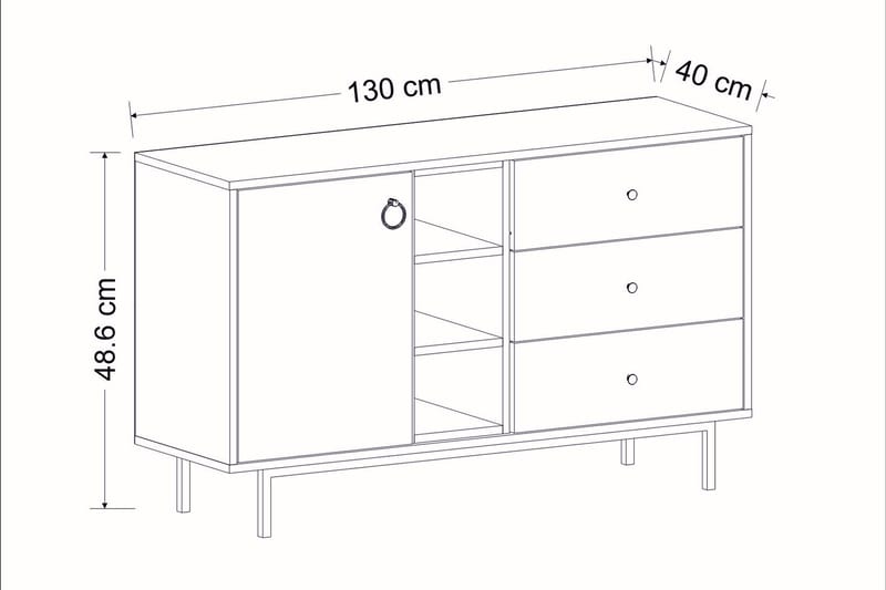Papias Sidebord 130 cm - Antrasitt - Møbler - Bord - Avlastningsbord - Konsollbord
