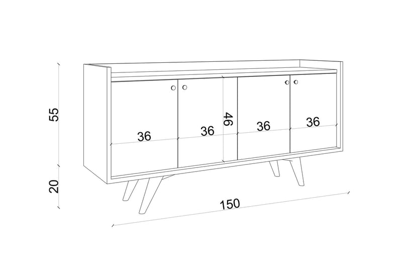 Qeleddun Avlastningsbord 150 cm - Antrasitt/Natur - Gangbord - Konsollbord